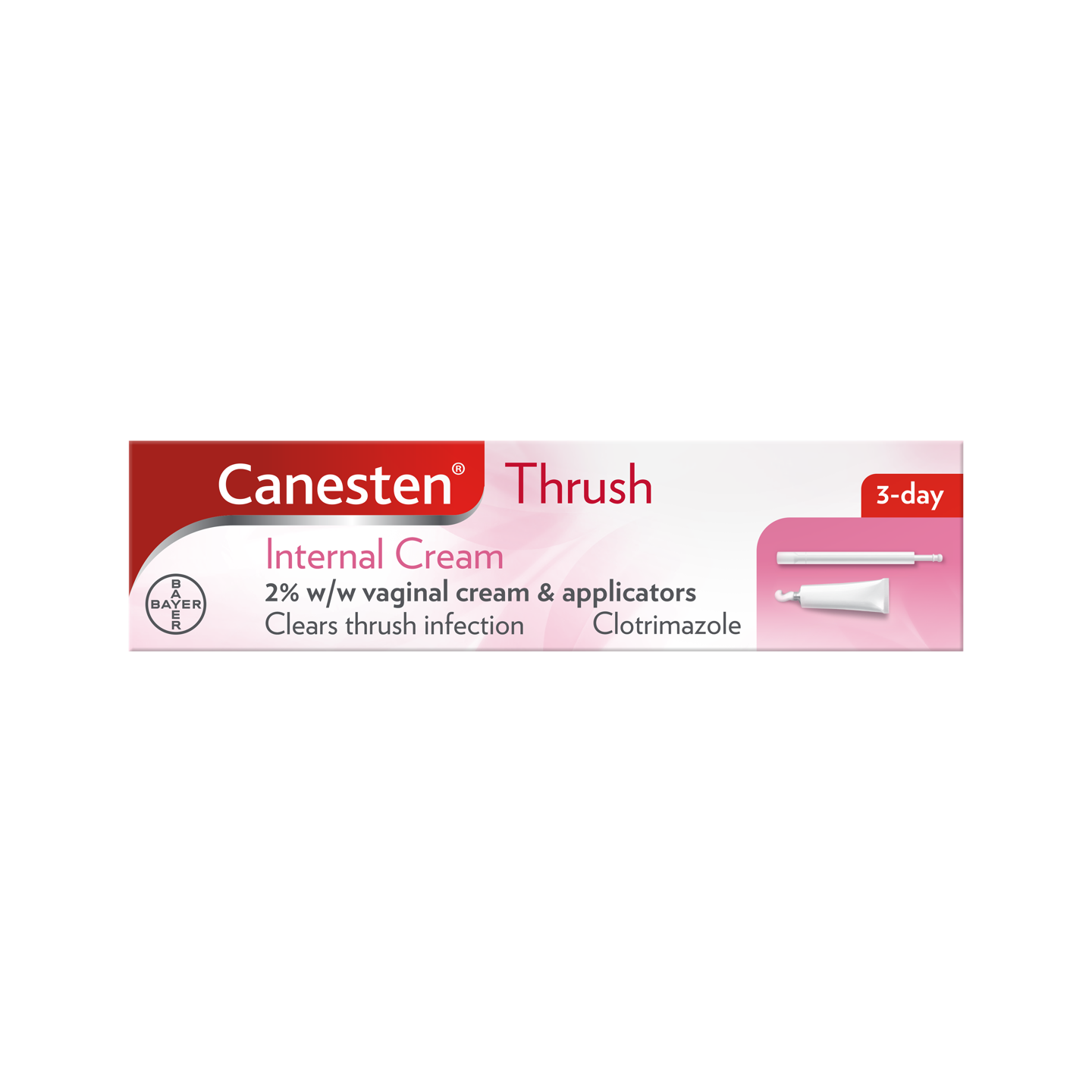 Canesten Thrush Internal Cream 2% w/w vaginal cream and applicators